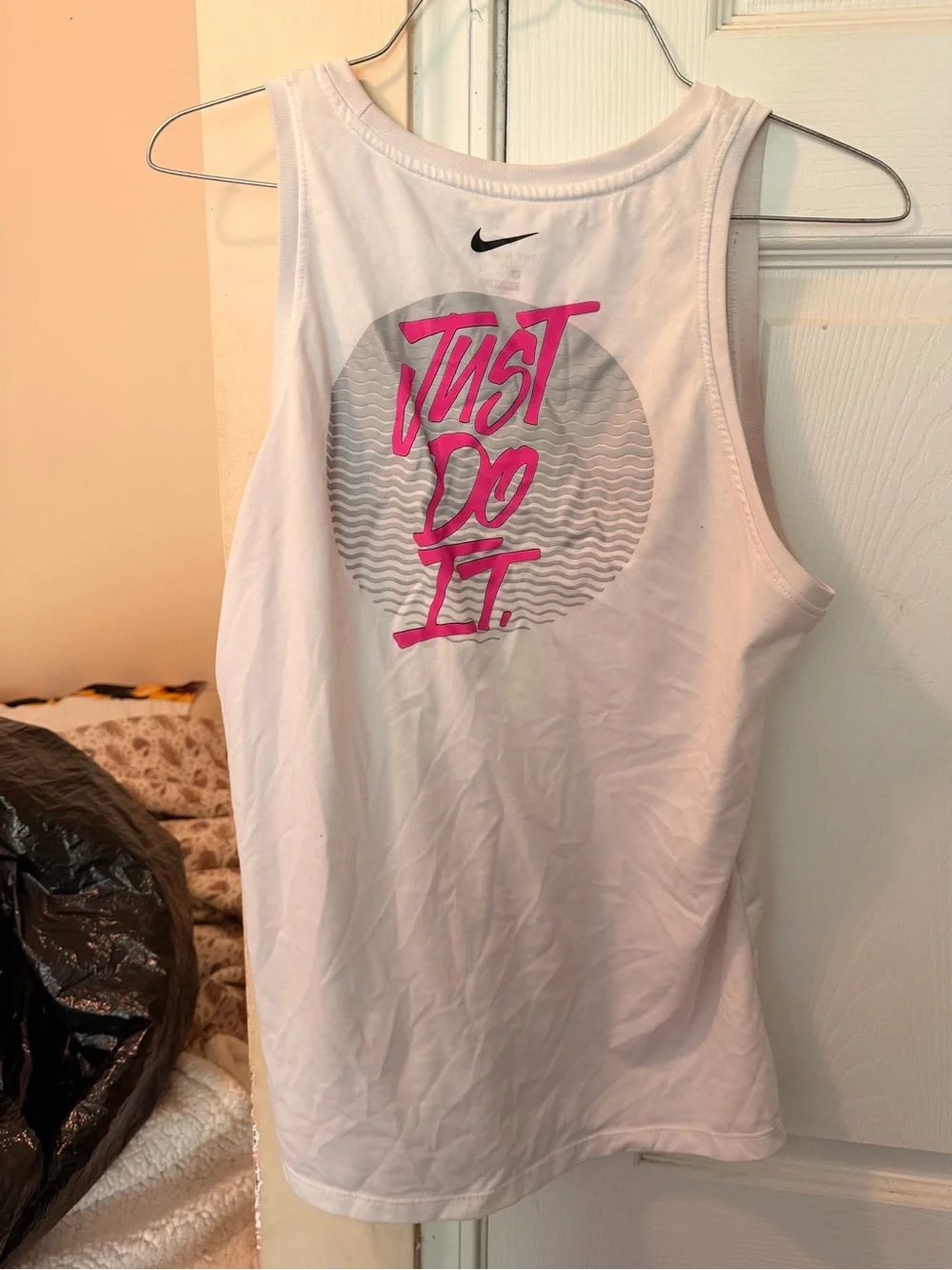 Nike Women’s Light Pink Athletic Tank with 'Just Do It' Graphic